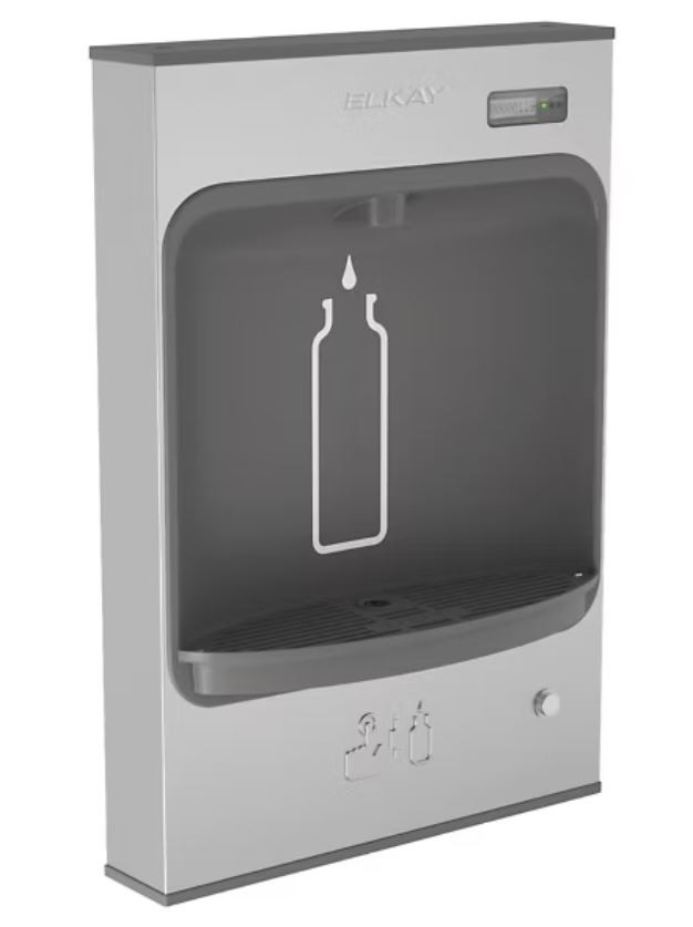 AquaGo 2003 ezH2O® Mechanical Bottle Filling Station Surface Mount Battery Powered Filtered Non-Refrigerated Stainless