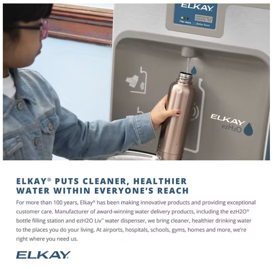 AquaGo 2005 EzH2O® Refrigerated Surface Mount Bottle Filling Station Filtered 8GPH Stainless Steel