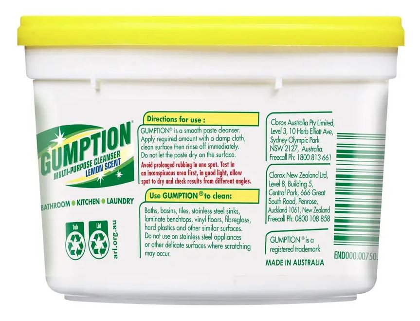Gumption, Multi Purpose Cleanser, Lemon Scent 500g