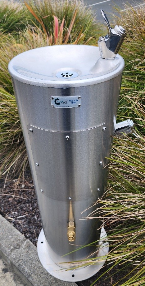 Outdoor Canister Style Stainless Steel Drinking Fountain