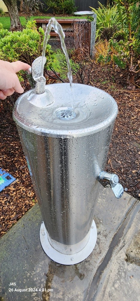 Outdoor Canister Style Stainless Steel Drinking Fountain