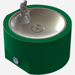 Pet Fountain, Ground Mounted in Stainless Steel or Green Finish